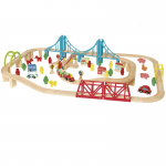 Set trenulet  Train City 100 piese din lemn
